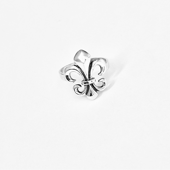 Sterling Silver Fleur De Lis Ring, New Orlean Saints, France Symbol, Lily Rings - Picture 12 of 14